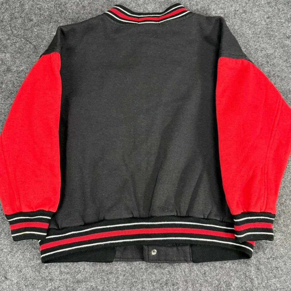 La Chemise Lacoste Varsity Jacket Size 7 Kids Black Red 1933 Retro‎